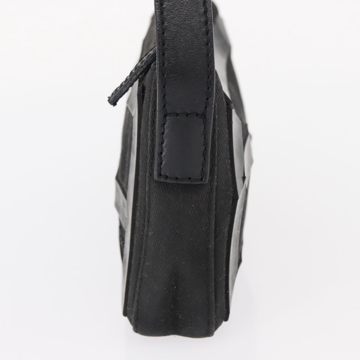 FENDI Hand Bag Canvas Black Silver Auth ka193