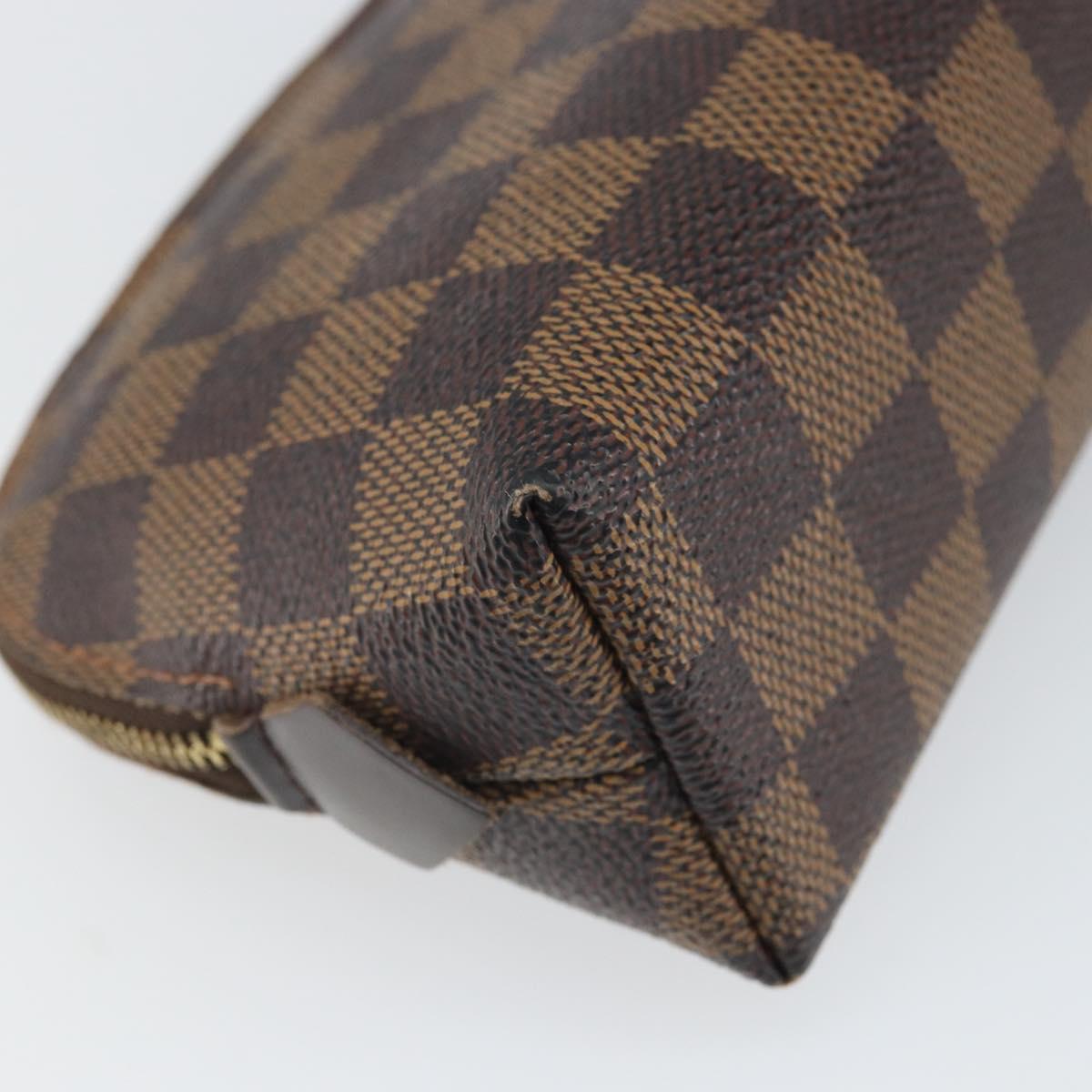 LOUIS VUITTON Damier Ebene Pochette Cosmetic PM Pouch N47516 LV Auth ka1935