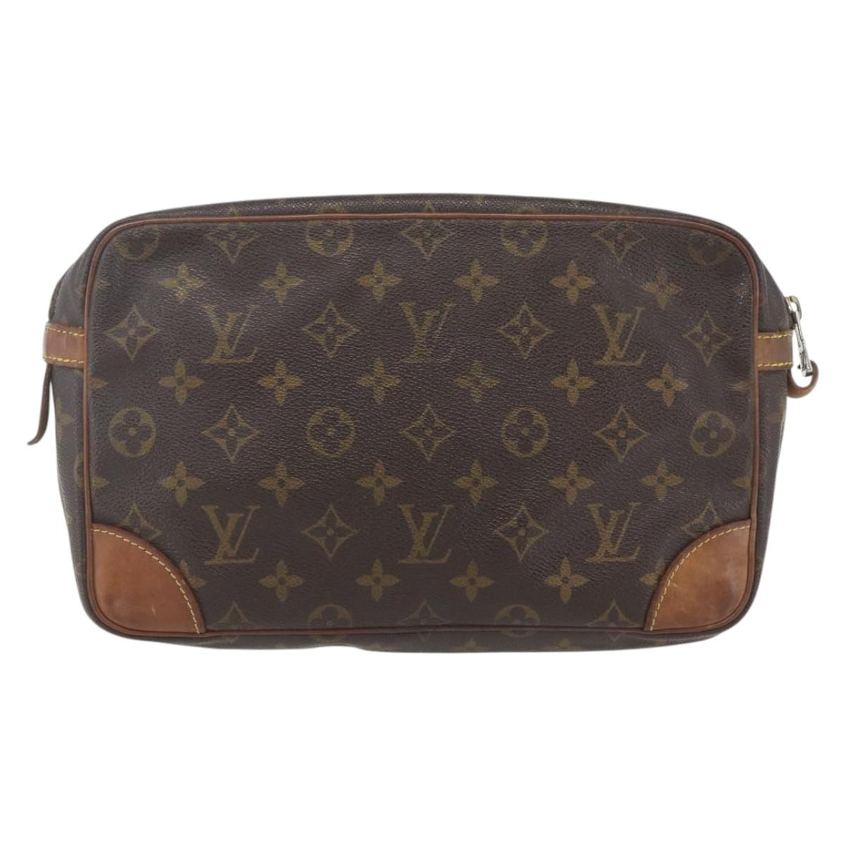 LOUIS VUITTON Monogram Compiegne 28 Clutch Bag M51845 LV Auth ka1952