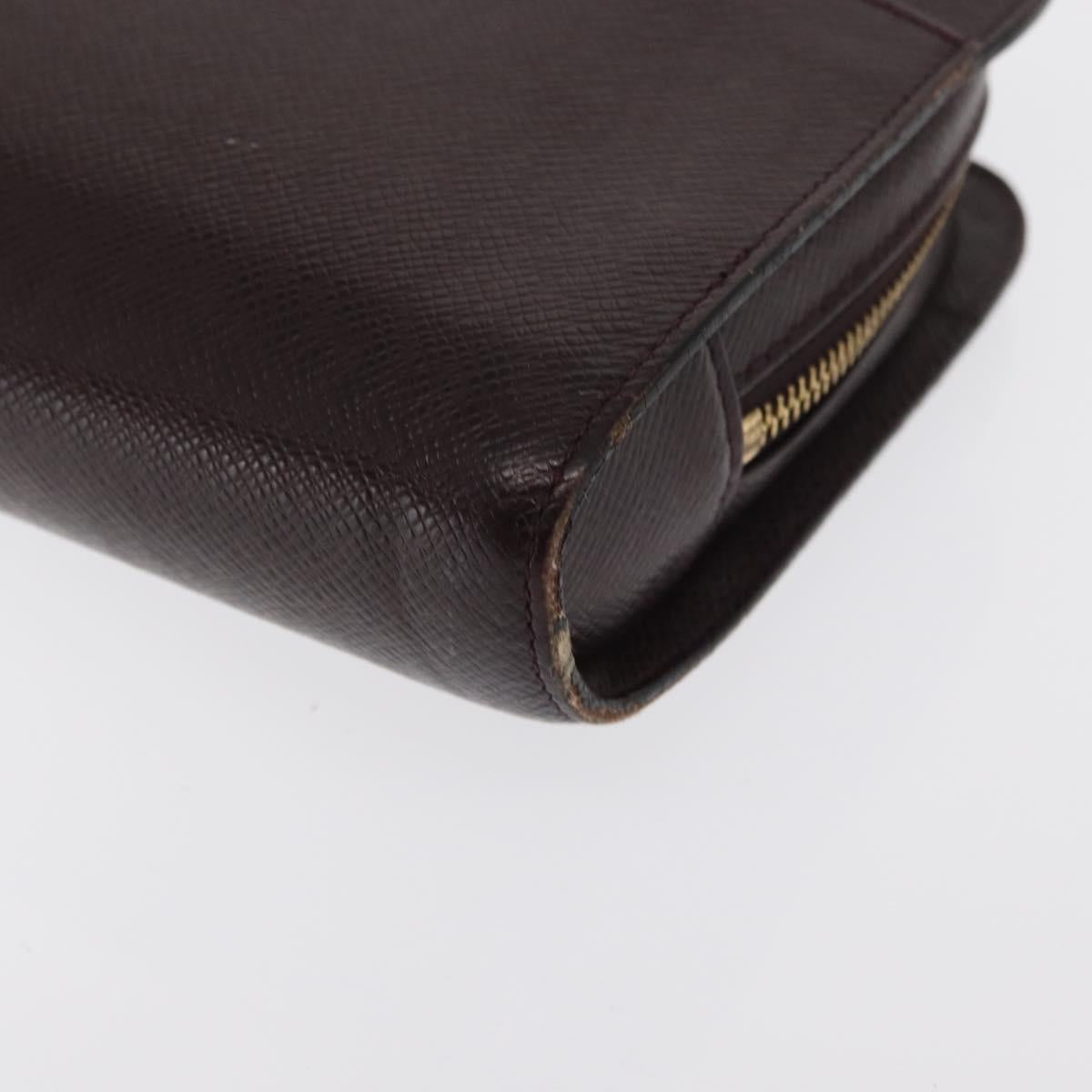 LOUIS VUITTON Taiga Baikal Clutch Bag Acajou M30186 LV Auth ka1956