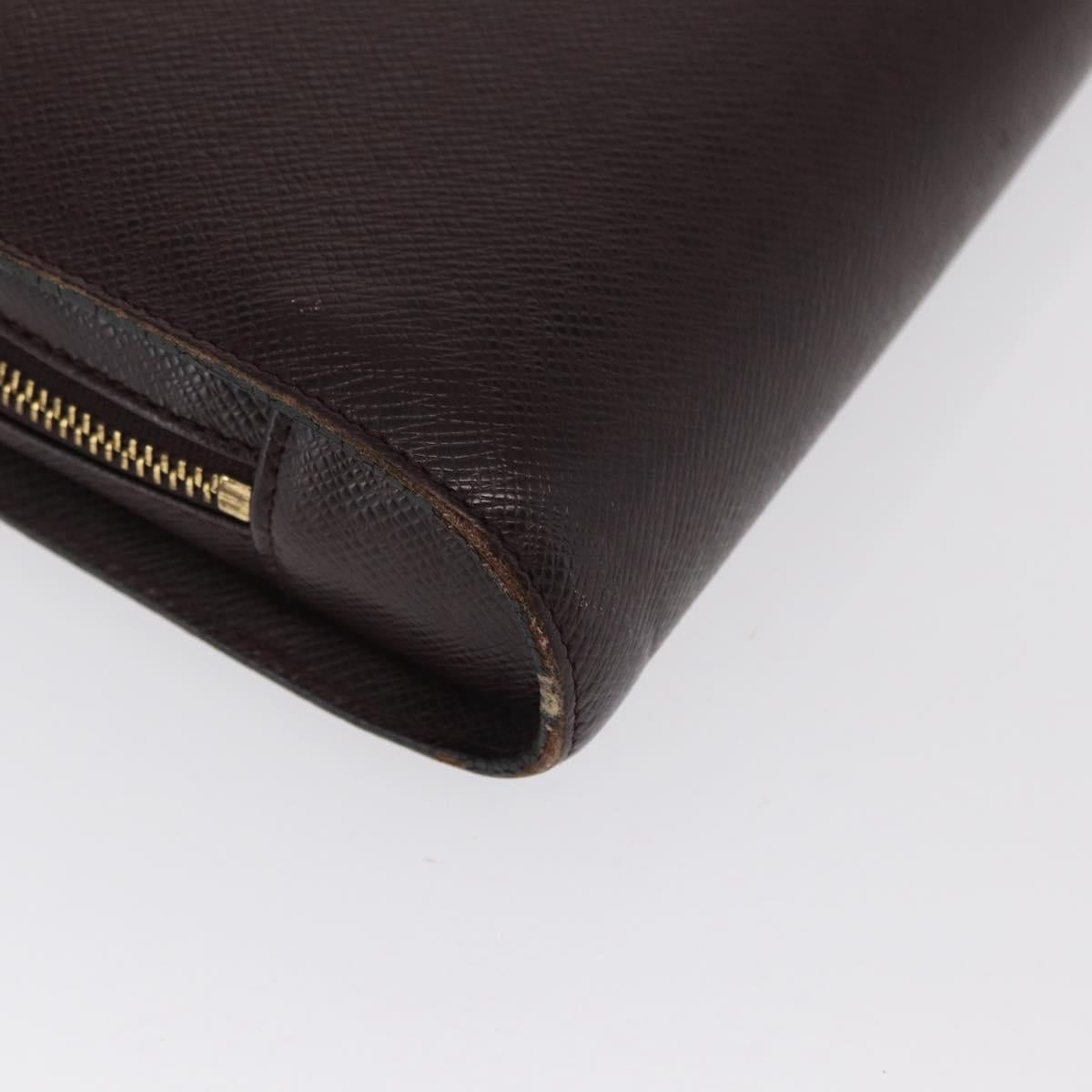 LOUIS VUITTON Taiga Baikal Clutch Bag Acajou M30186 LV Auth ka1956