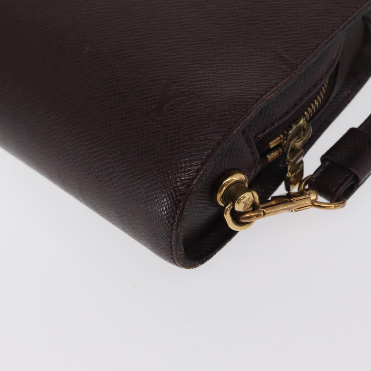 LOUIS VUITTON Taiga Baikal Clutch Bag Acajou M30186 LV Auth ka1956