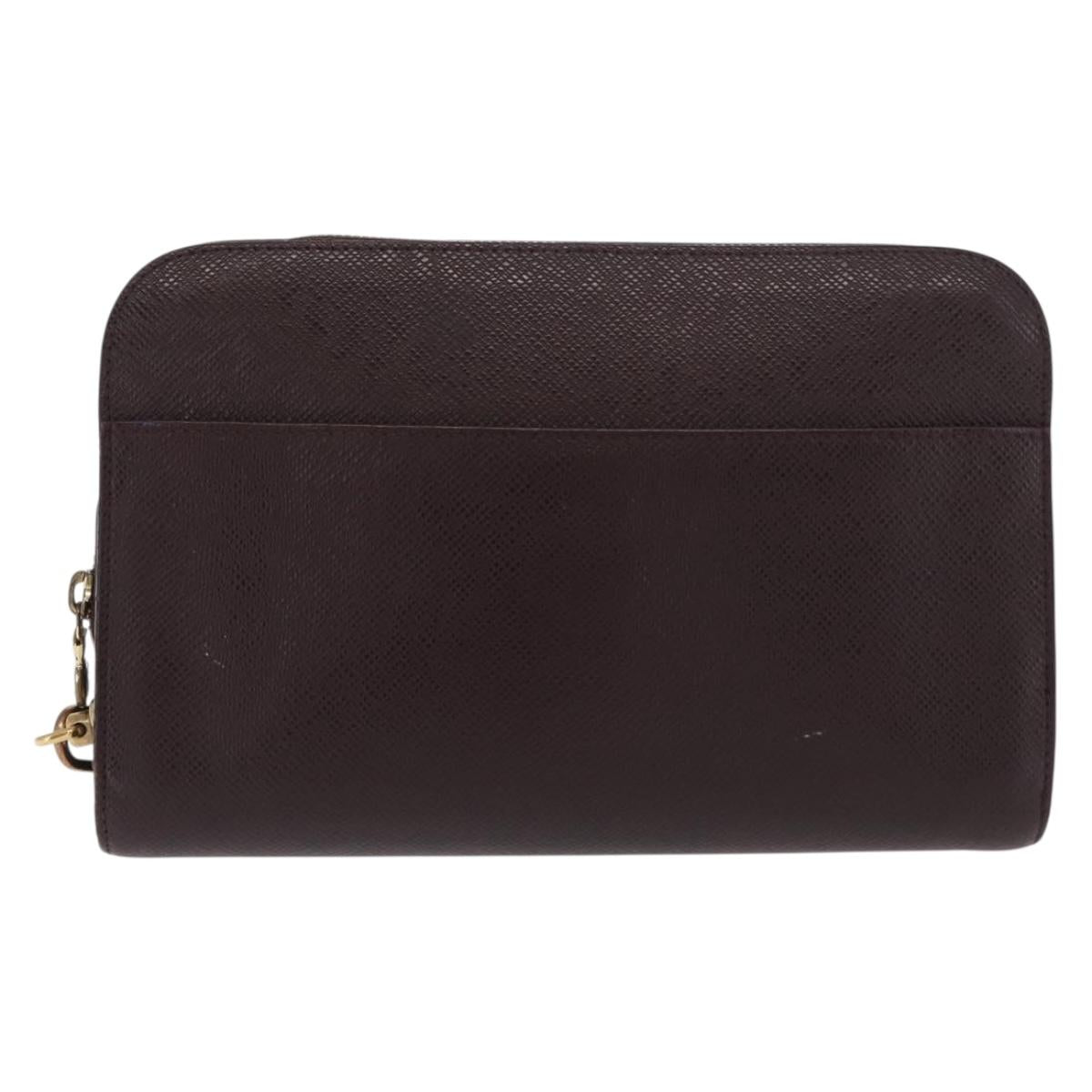 LOUIS VUITTON Taiga Baikal Clutch Bag Acajou M30186 LV Auth ka1956