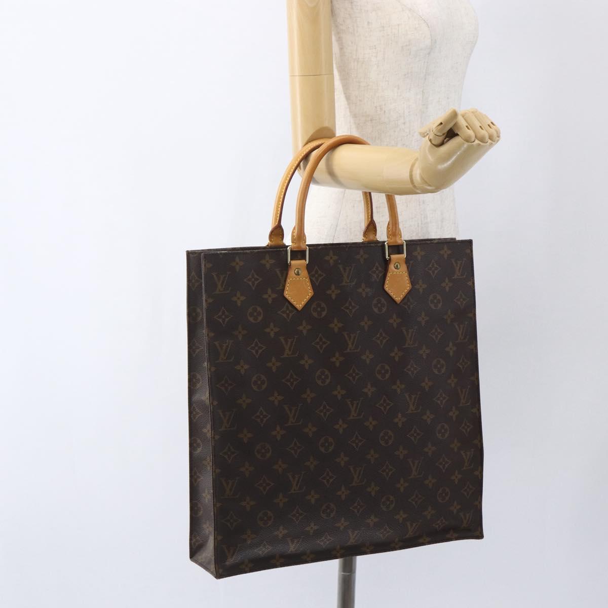 LOUIS VUITTON Monogram Sac Plat Hand Bag M51140 LV Auth ka1968