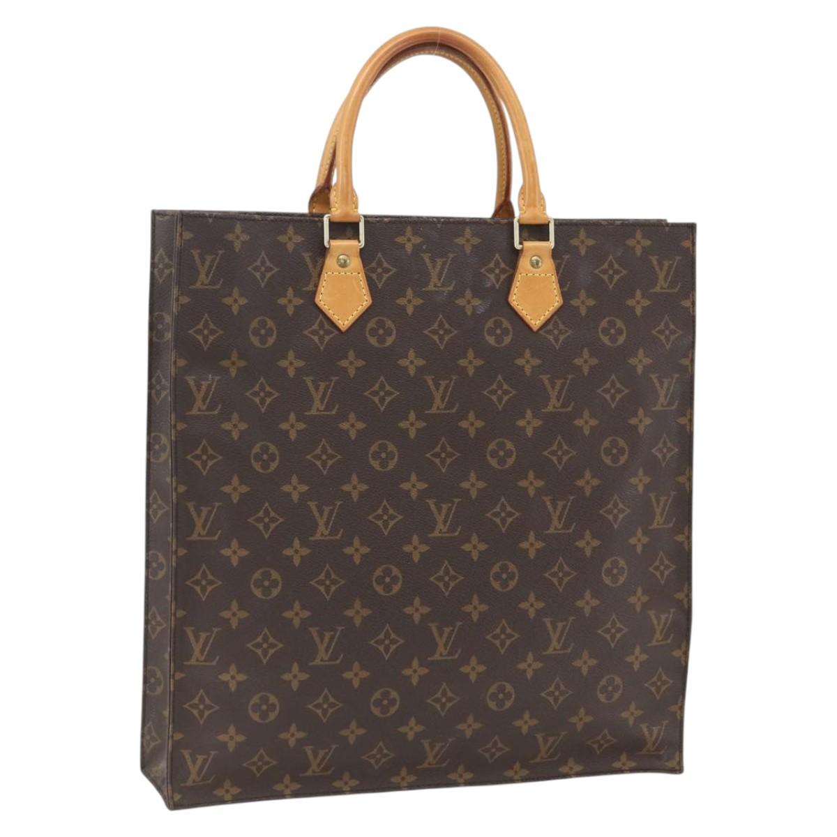 LOUIS VUITTON Monogram Sac Plat Hand Bag M51140 LV Auth ka1968