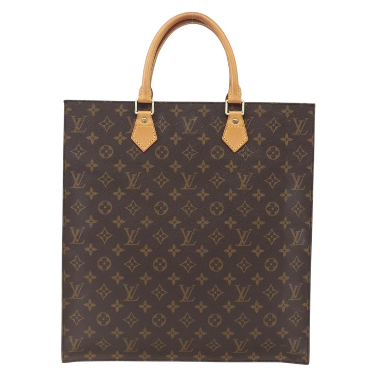 LOUIS VUITTON Monogram Sac Plat Hand Bag M51140 LV Auth ka1968