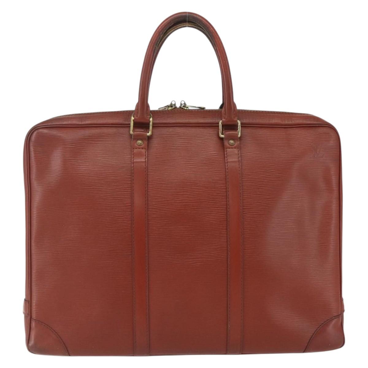 LOUIS VUITTON Epi Porte Documents Voyage Business Bag Brown M54478 Auth ka1969
