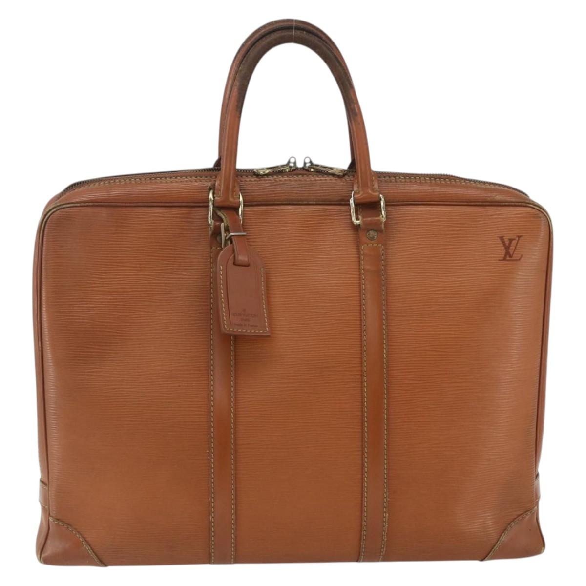 LOUIS VUITTON Epi Porte Documents Voyage Business Bag Brown M54478 Auth ka1990