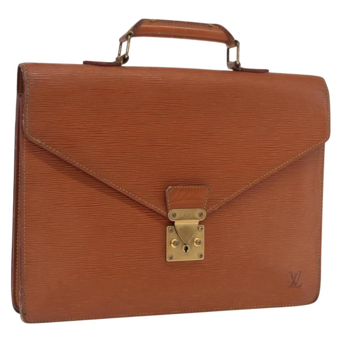 LOUIS VUITTON Epi Serviette Conseiller Briefcase Zipangu Gold M54428 Auth ka1991