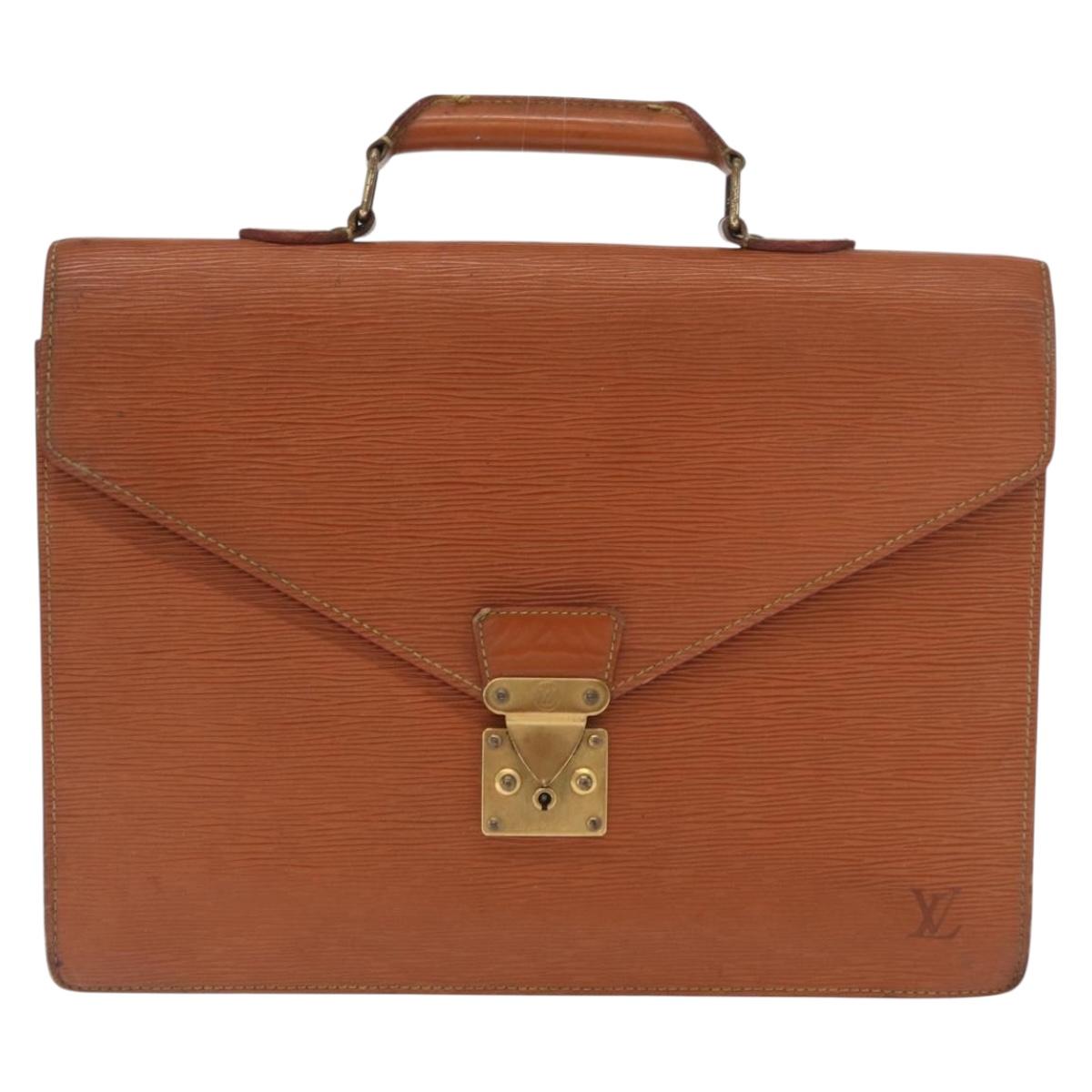 LOUIS VUITTON Epi Serviette Conseiller Briefcase Zipangu Gold M54428 Auth ka1991