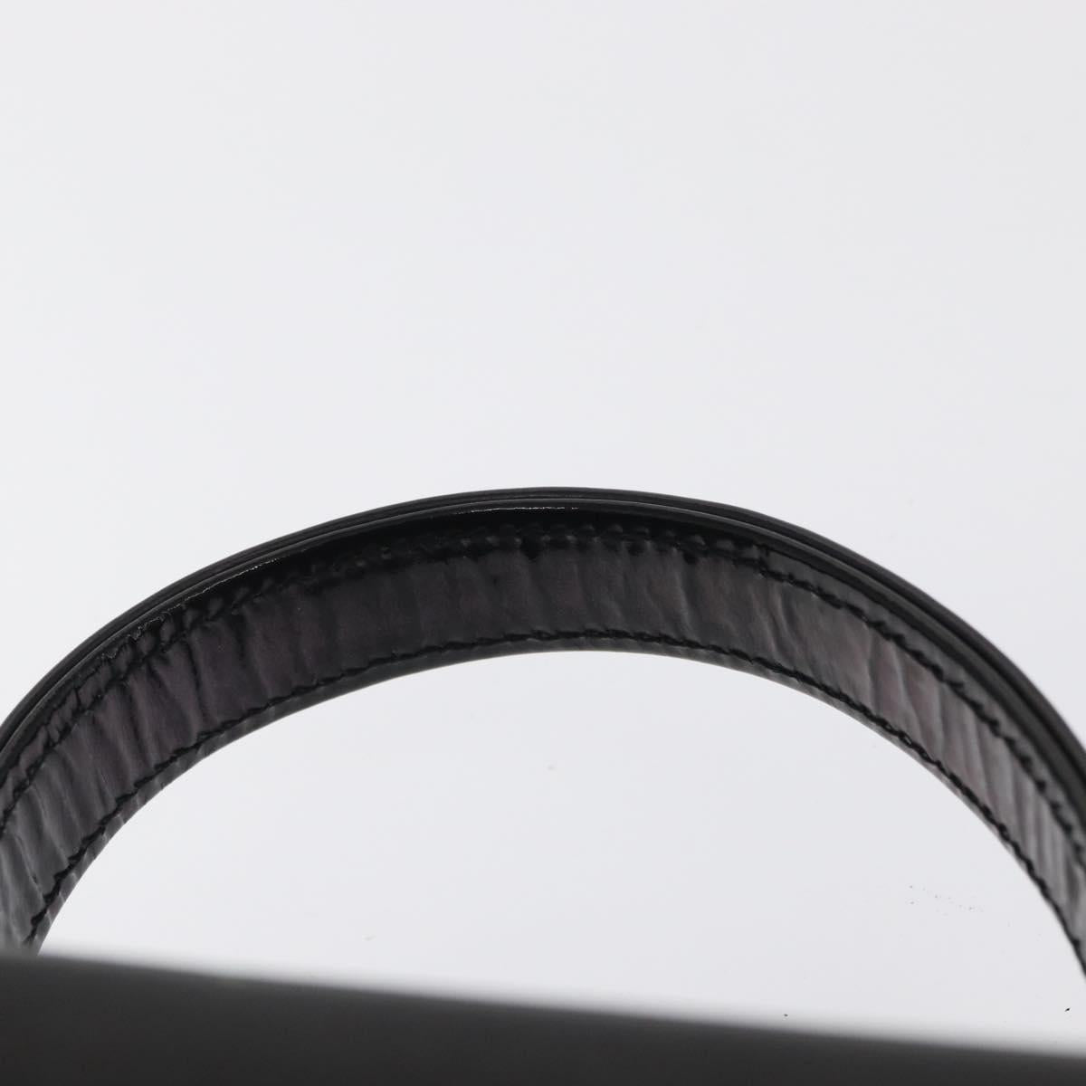 VERSACE Hand Bag Leather Black Gold Auth ka1996