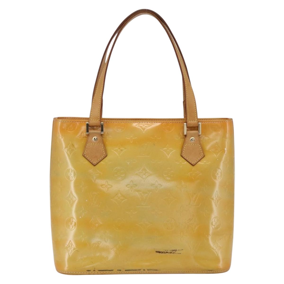 LOUIS VUITTON Monogram Vernis Houston Hand Bag Gris M91053 LV Auth ka1997