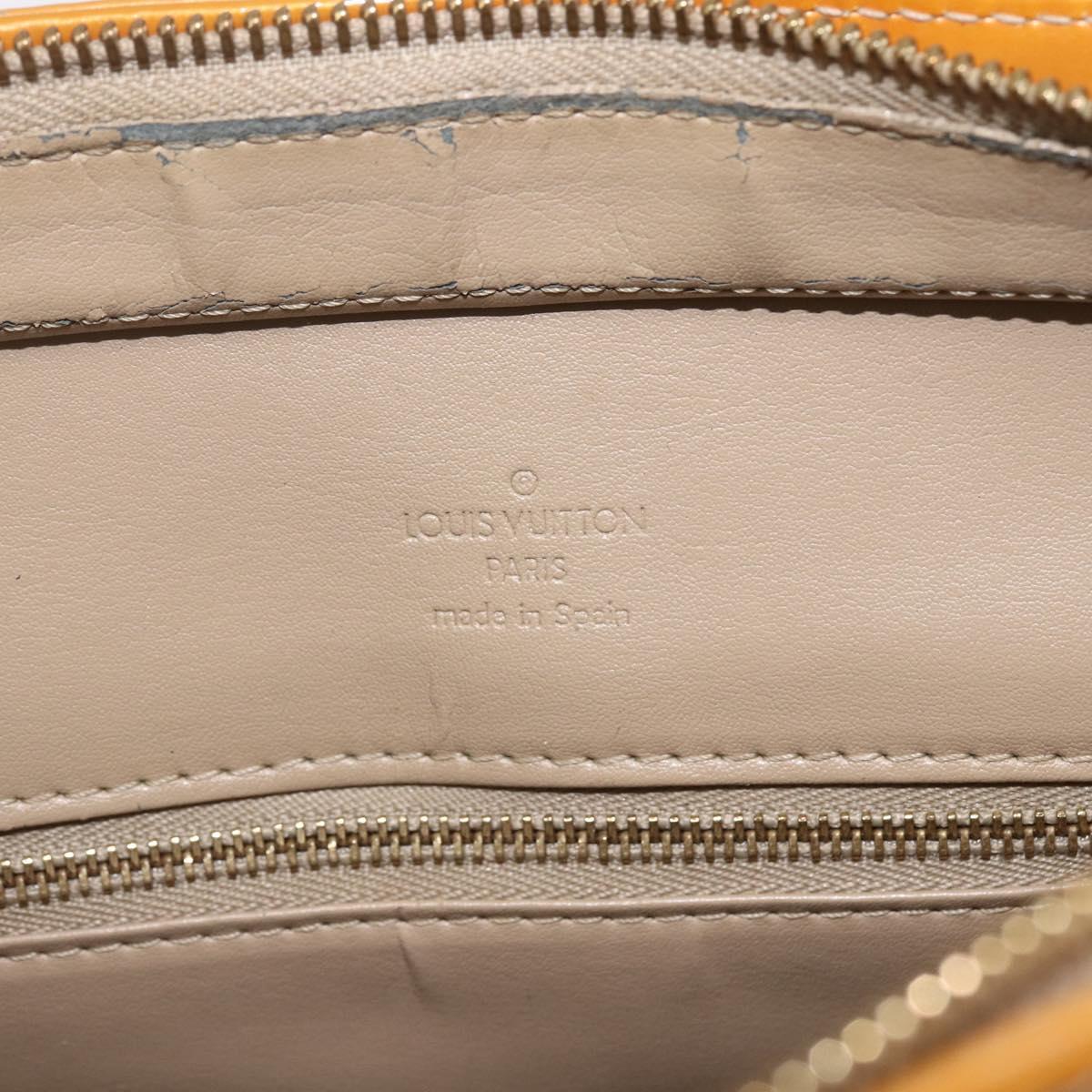 LOUIS VUITTON Monogram Vernis Houston Hand Bag Beige M91004 LV Auth ka1998