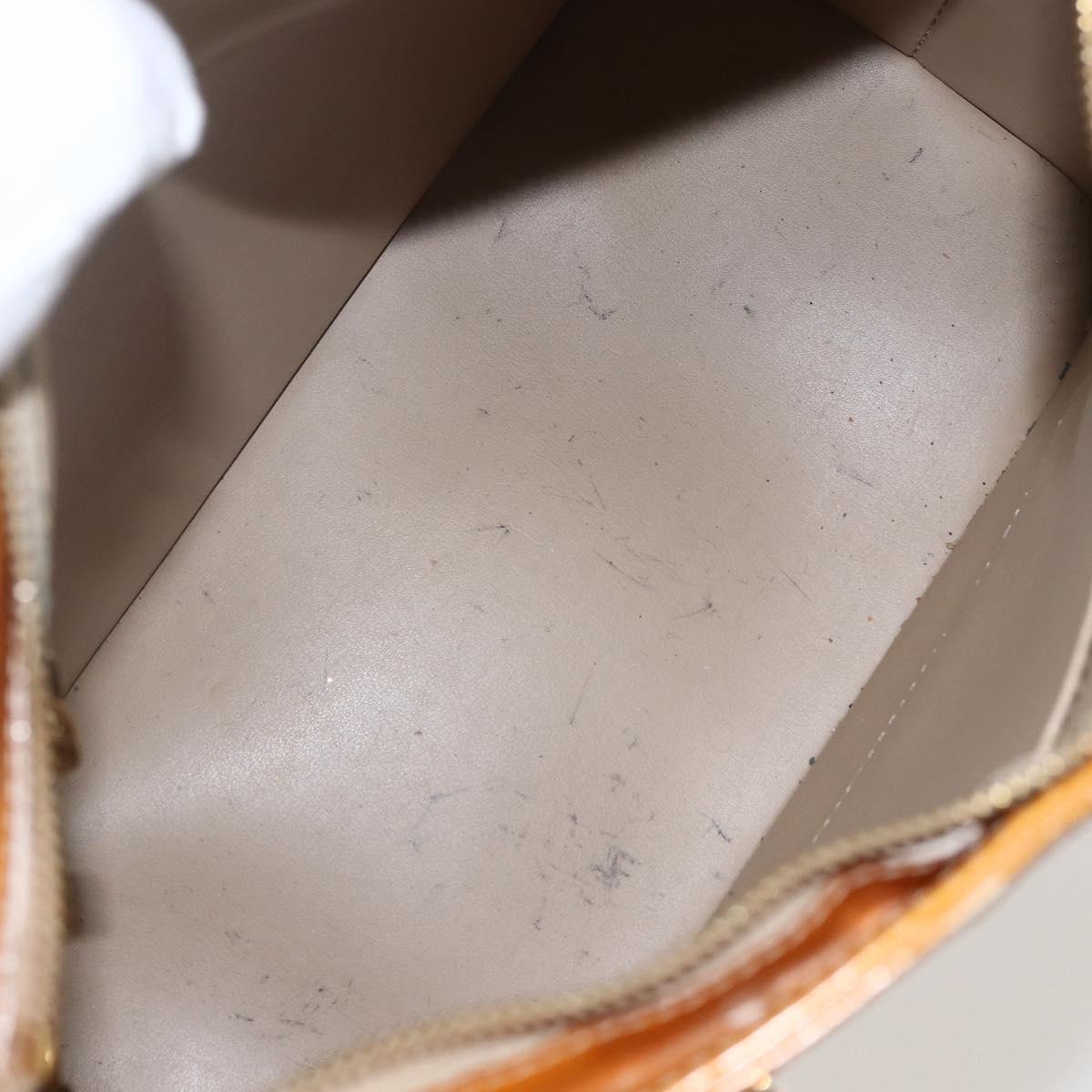 LOUIS VUITTON Monogram Vernis Houston Hand Bag Beige M91004 LV Auth ka1998