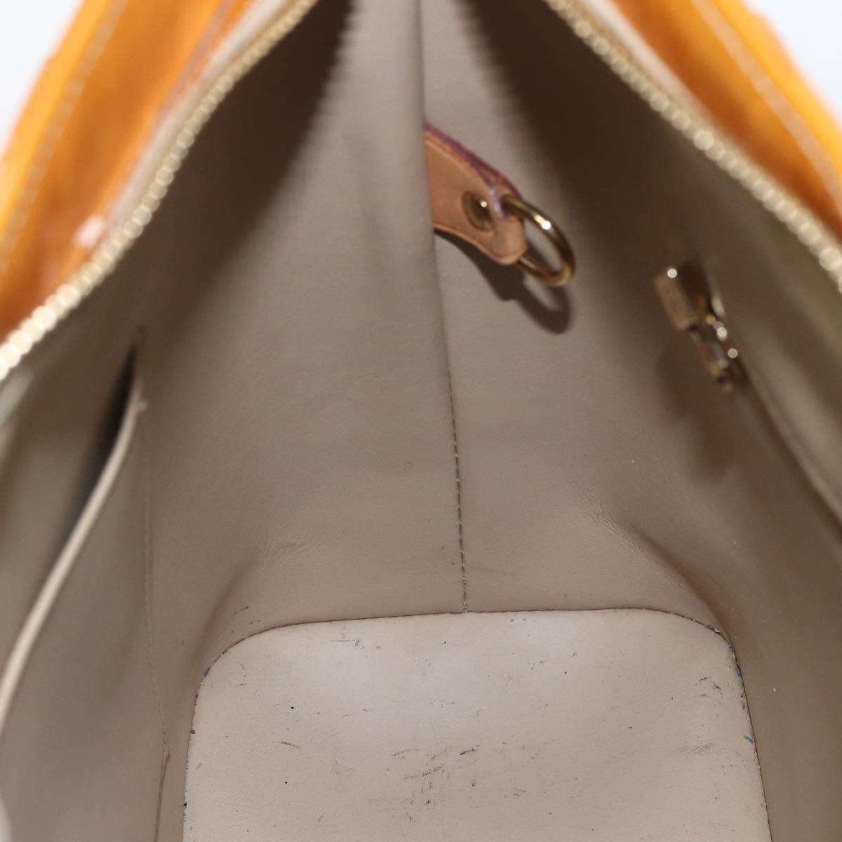 LOUIS VUITTON Monogram Vernis Houston Hand Bag Beige M91004 LV Auth ka1998