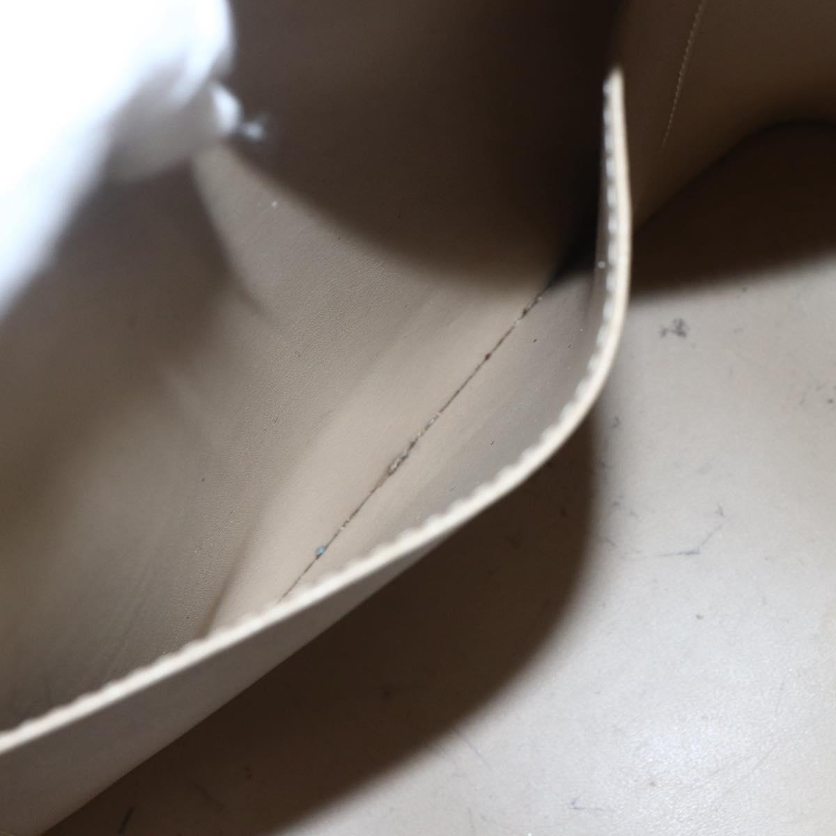 LOUIS VUITTON Monogram Vernis Houston Hand Bag Beige M91004 LV Auth ka1998