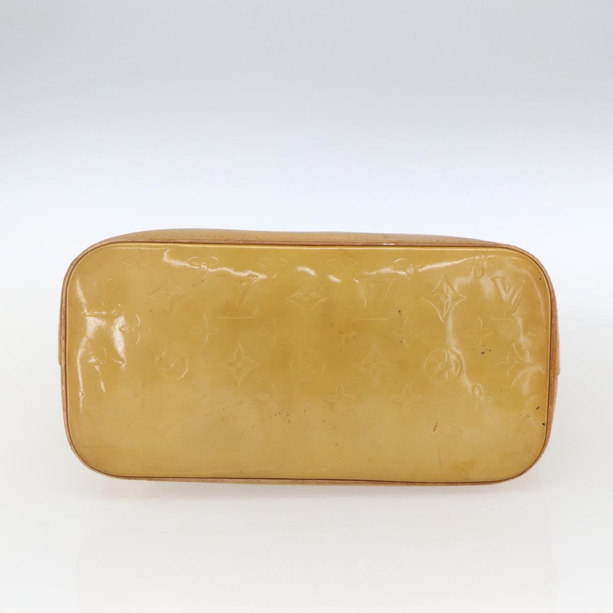 LOUIS VUITTON Monogram Vernis Houston Hand Bag Beige M91004 LV Auth ka1998