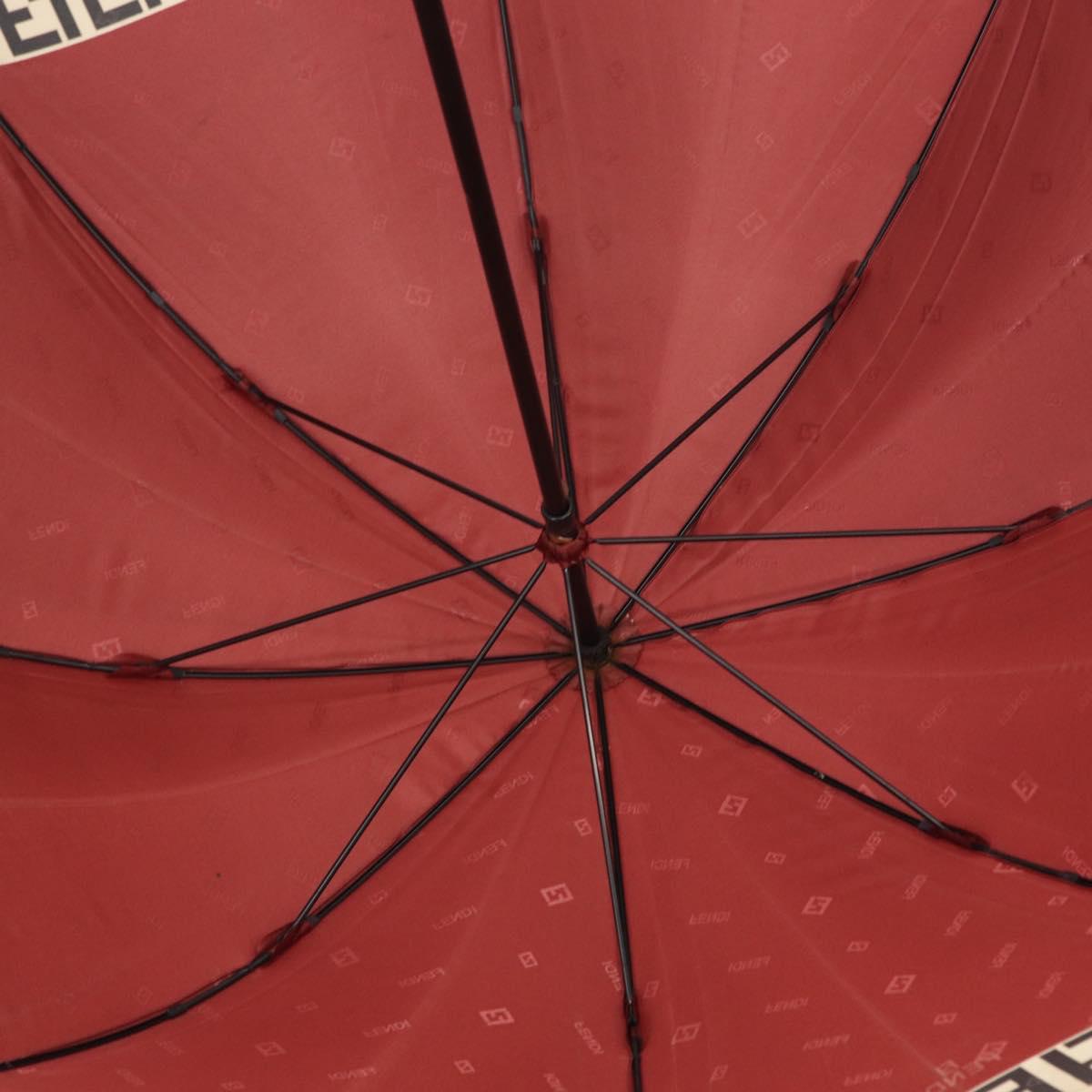 FENDI Zucca Umbrella Nylon Bordeaux Auth ka200
