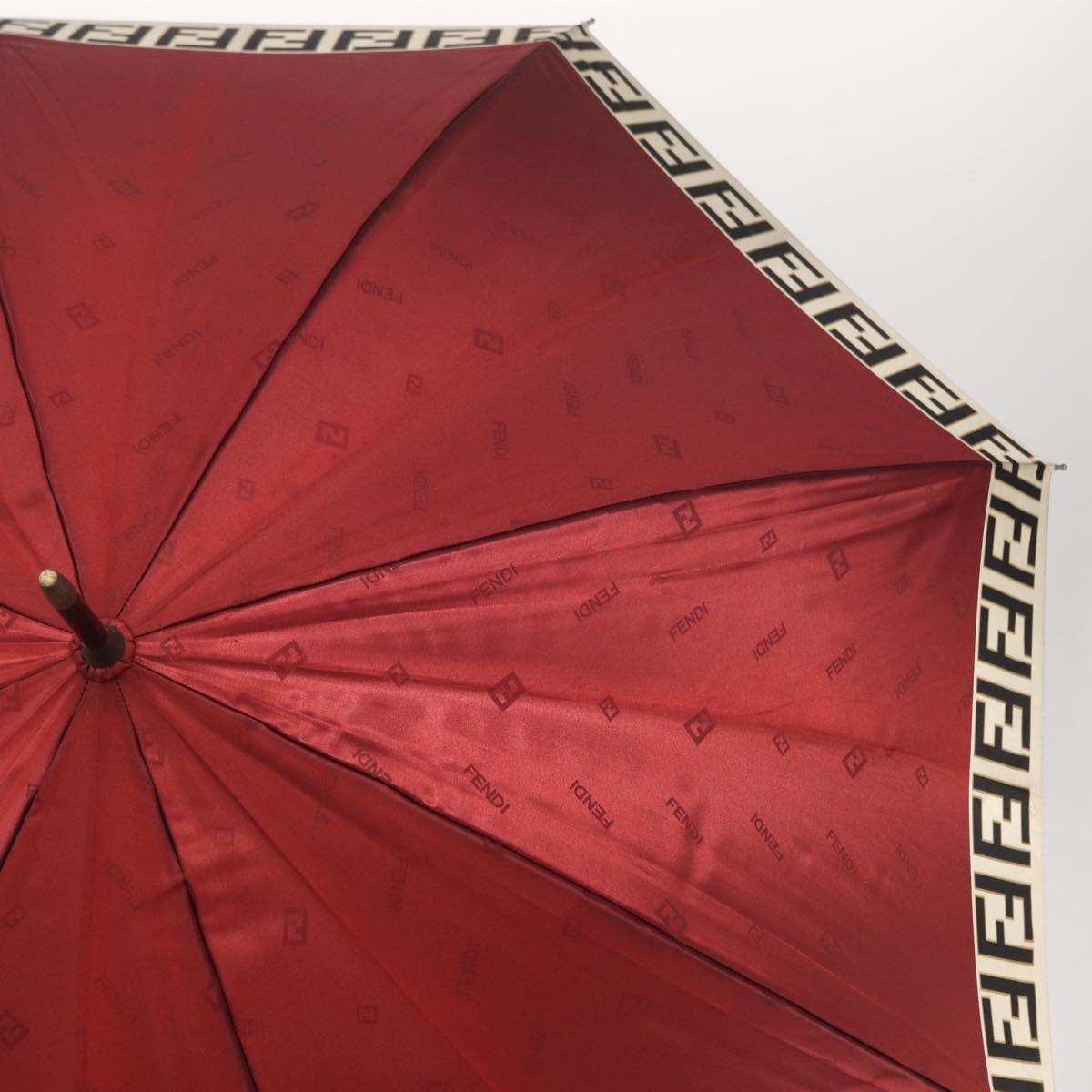 FENDI Zucca Umbrella Nylon Bordeaux Auth ka200