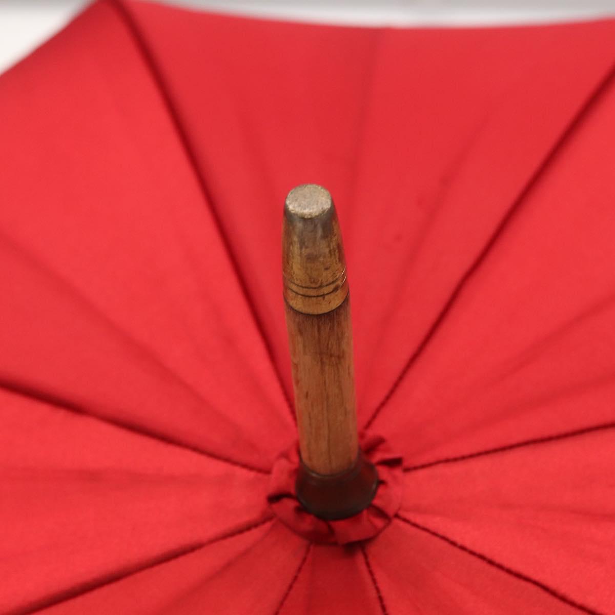FENDI Zucchino Canvas Umbrella Nylon Red Auth ka2000