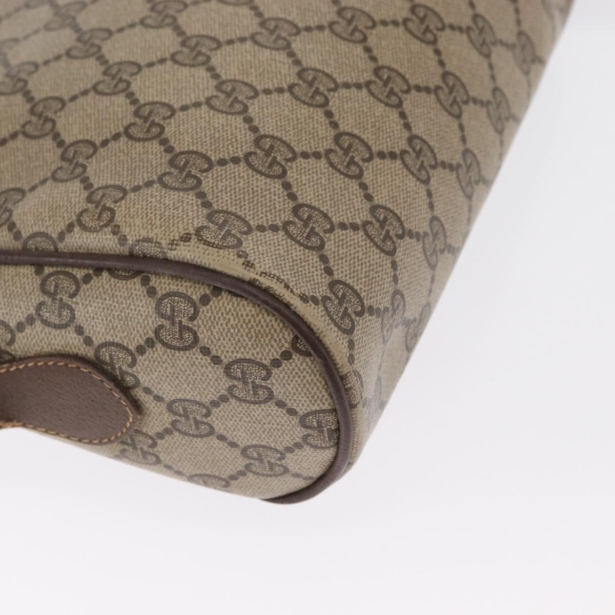 GUCCI GG Supreme Web Sherry Line Bag PVC Beige 001 113 6472 4028 Auth ka2001