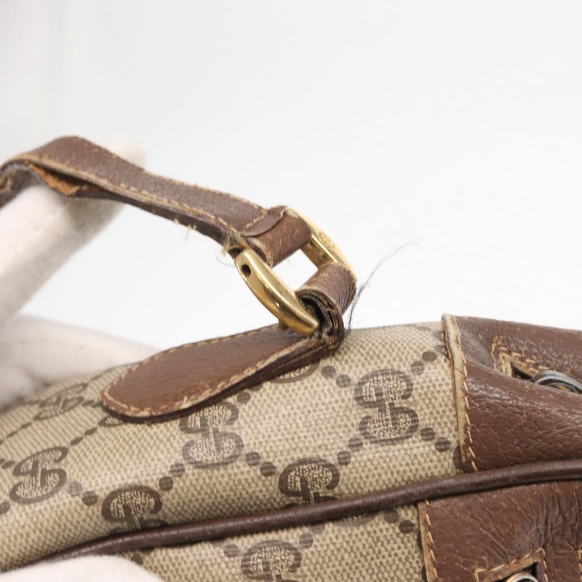 GUCCI GG Supreme Web Sherry Line Bag PVC Beige 001 113 6472 4028 Auth ka2001