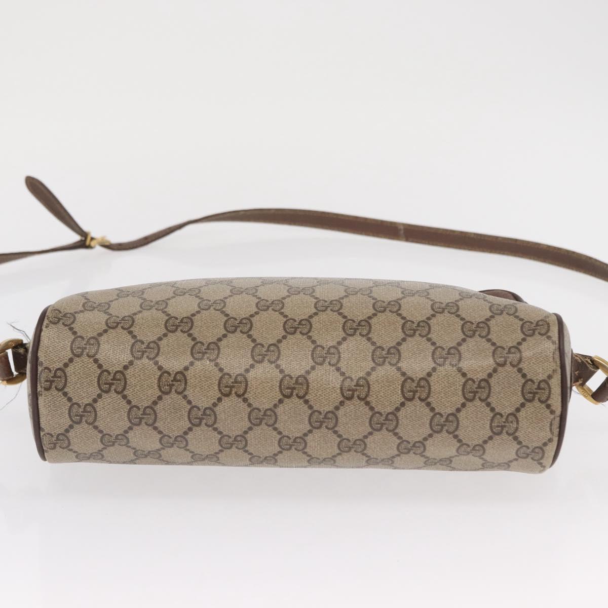 GUCCI GG Supreme Web Sherry Line Bag PVC Beige 001 113 6472 4028 Auth ka2001