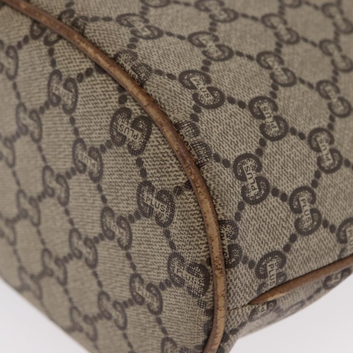 GUCCI GG Plus Supreme Shoulder Bag PVC Beige Gold Auth ka2009