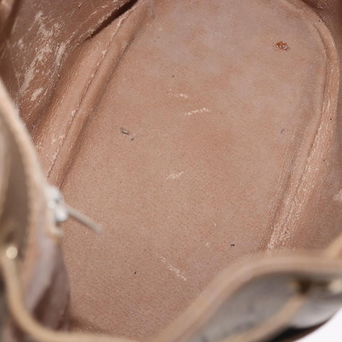 GUCCI GG Plus Supreme Shoulder Bag PVC Beige Gold Auth ka2009
