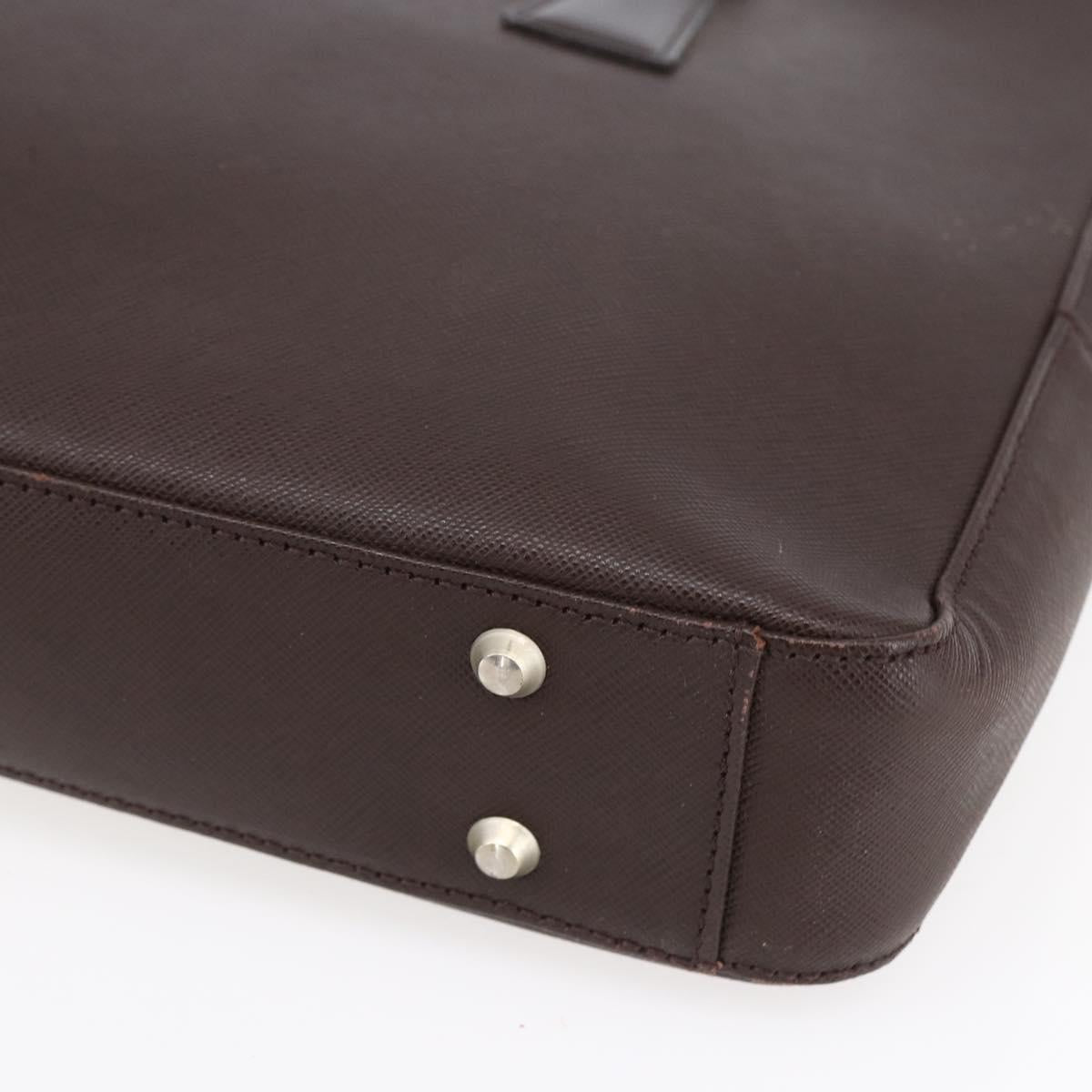 BURBERRY Hand Bag Leather Brown Silver Auth ka201