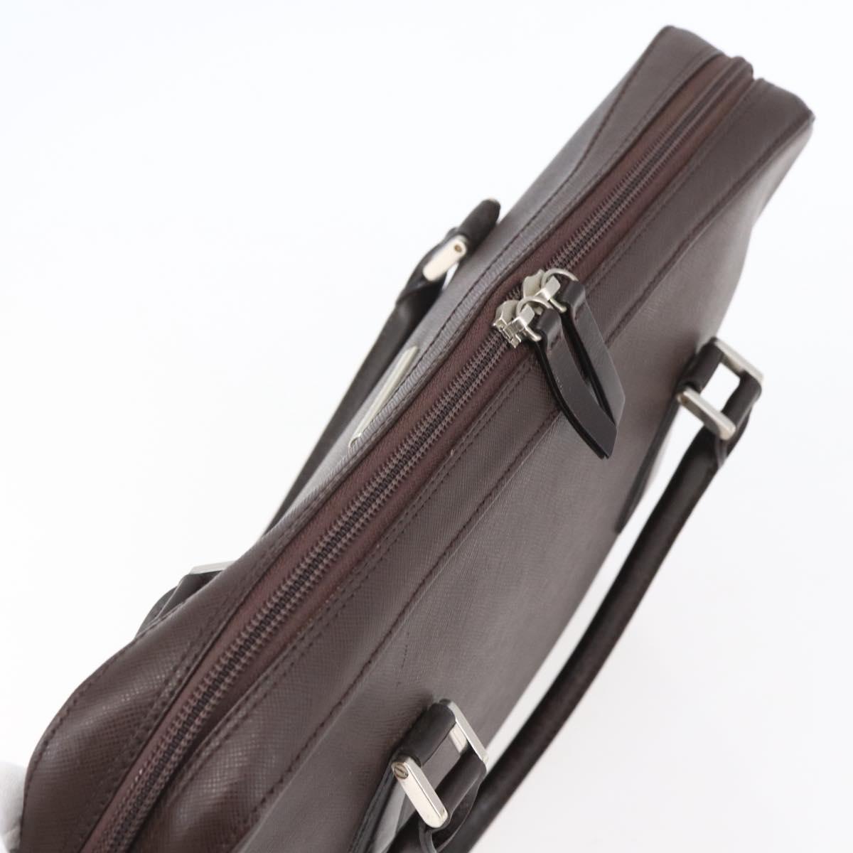 BURBERRY Hand Bag Leather Brown Silver Auth ka201