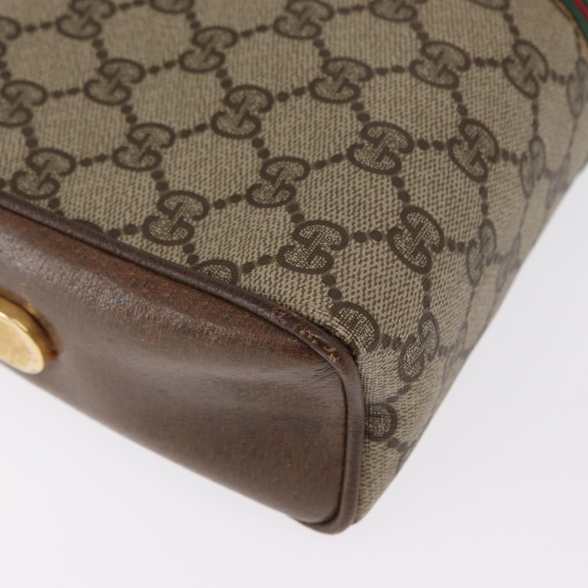 GUCCI GG Supreme Web Sherry Line Bag PVC Beige Gold 001 261 1086 Auth ka2010