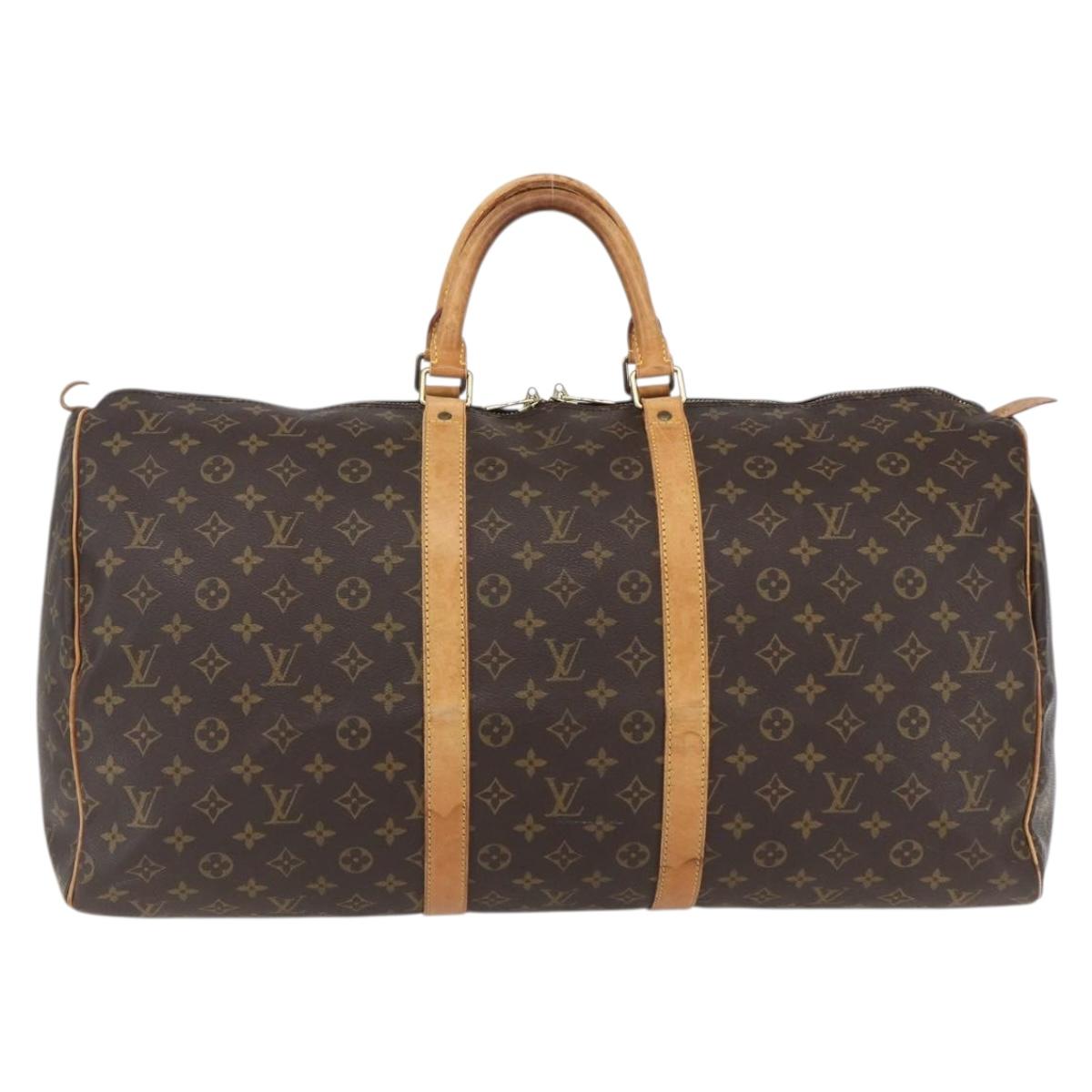 LOUIS VUITTON Monogram Keepall 55 Boston Bag M41424 LV Auth ka2011