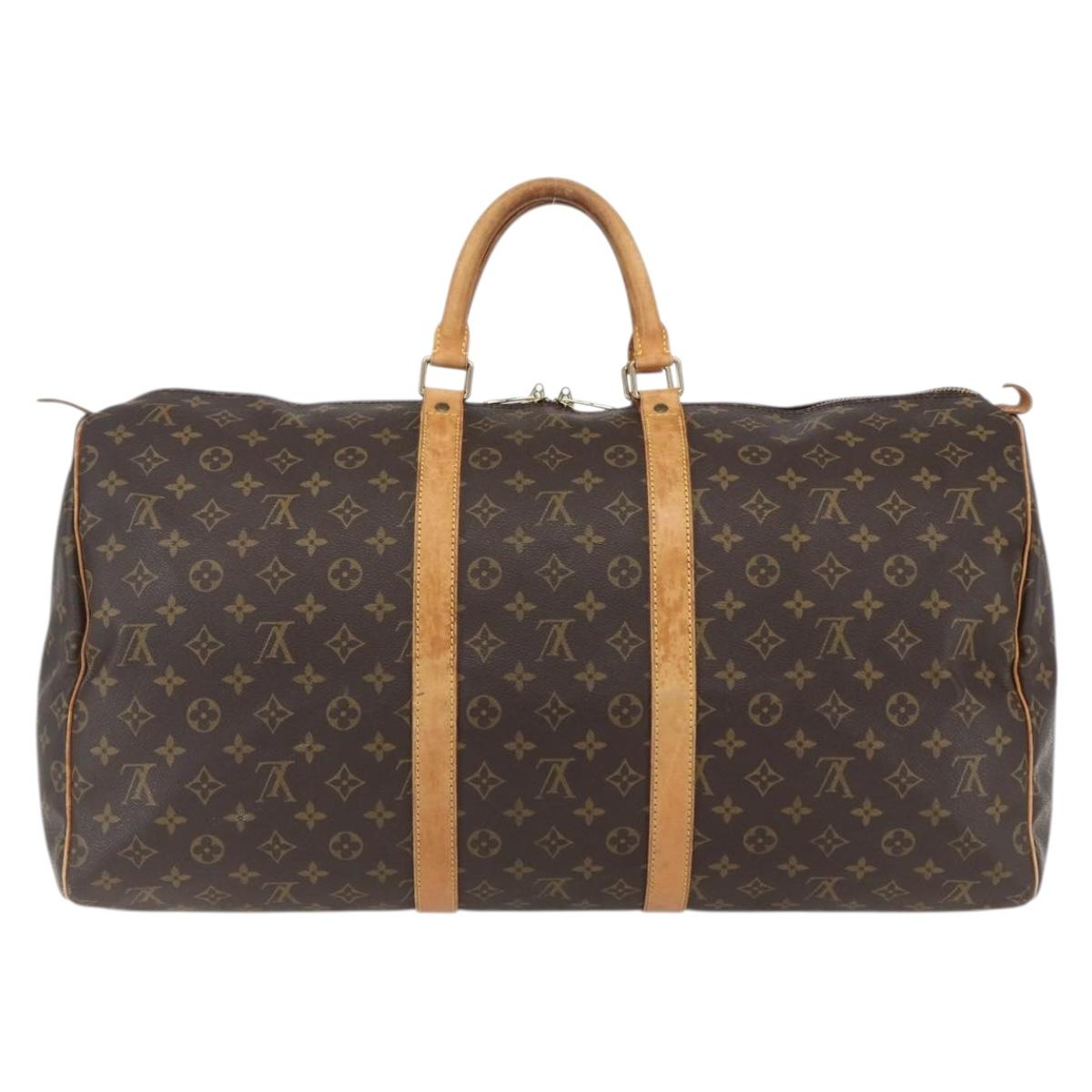 LOUIS VUITTON Monogram Keepall 55 Boston Bag M41424 LV Auth ka2011