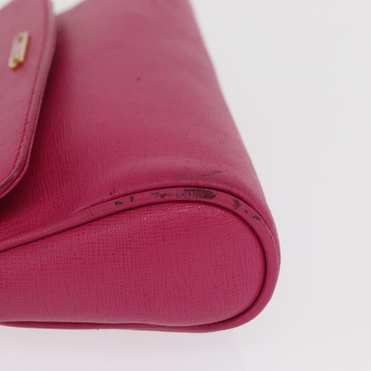 FENDI Shoulder Bag Leather 2way Pink Gold Auth ka2012