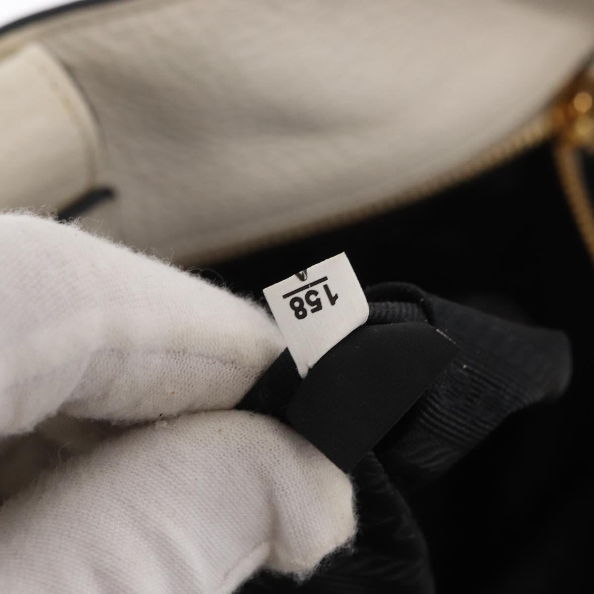 PRADA Hand Bag Leather White Gold Auth ka2014