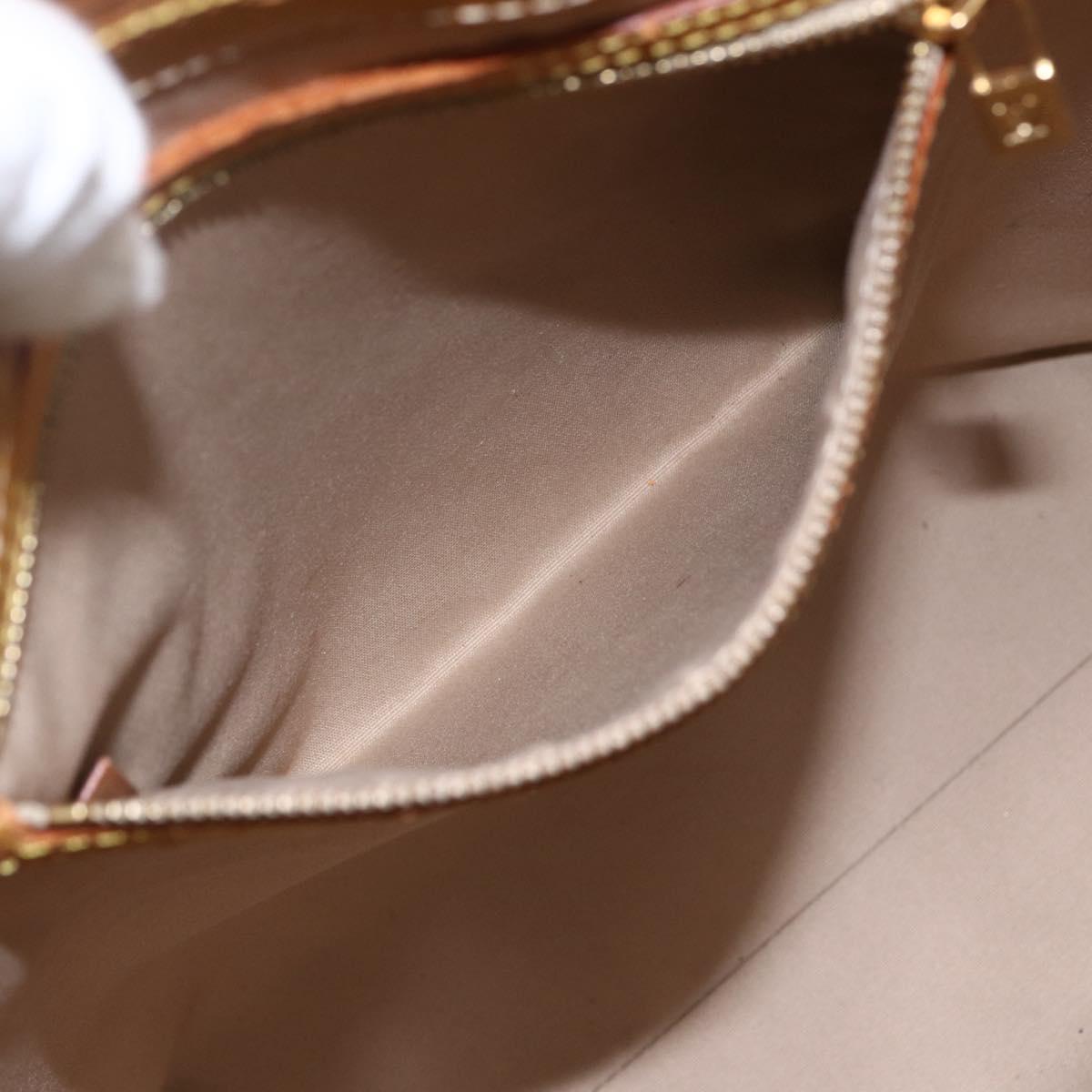 LOUIS VUITTON Monogram Vernis Reade MM Hand Bag Beige M91141 LV Auth ka2015