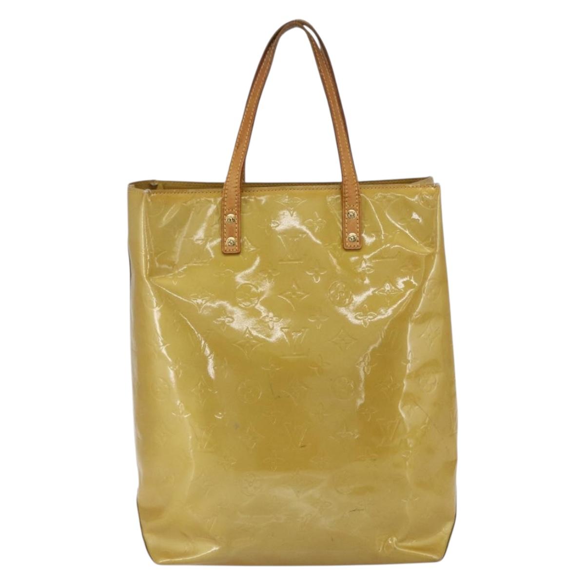 LOUIS VUITTON Monogram Vernis Reade MM Hand Bag Beige M91141 LV Auth ka2015