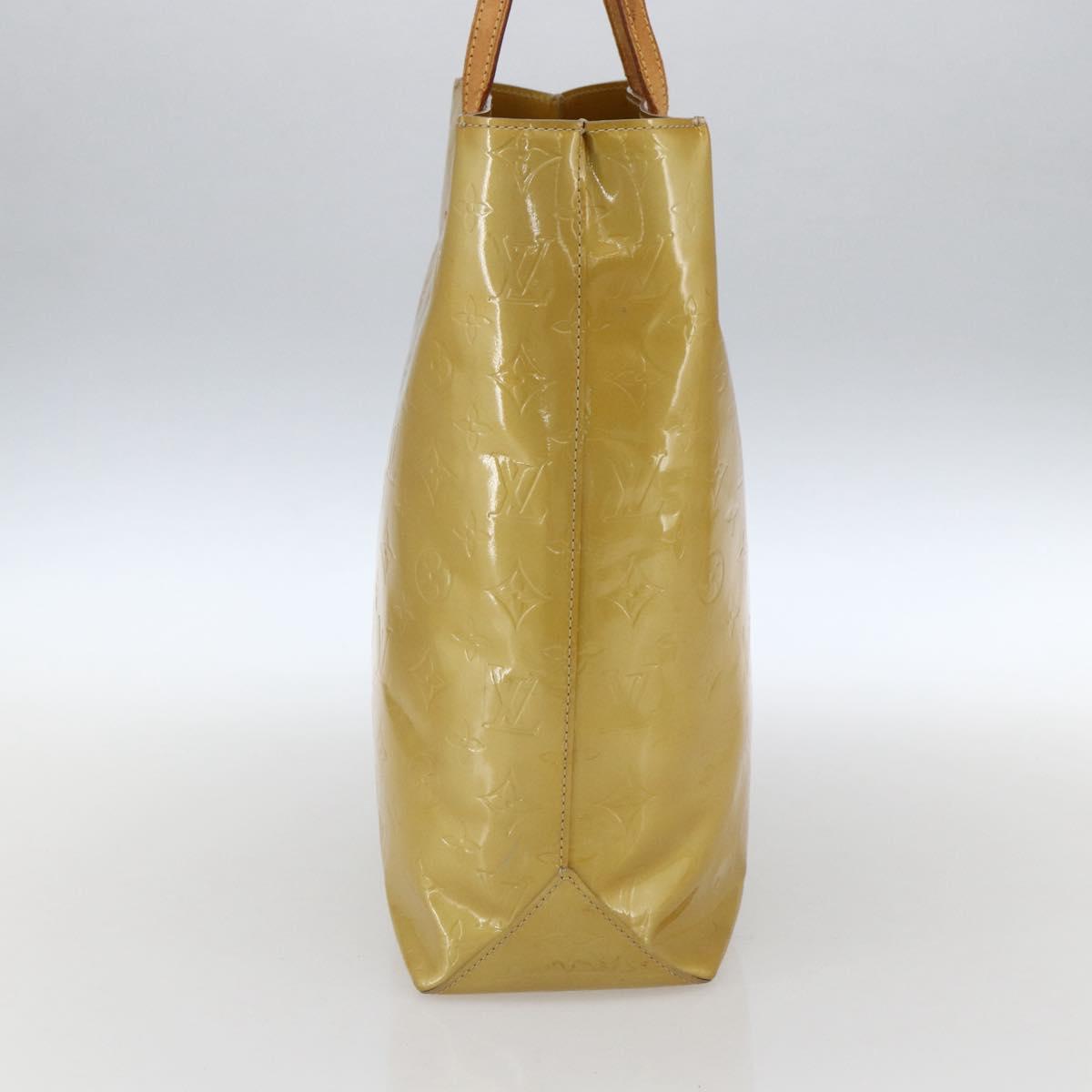 LOUIS VUITTON Monogram Vernis Reade MM Hand Bag Beige M91141 LV Auth ka2015