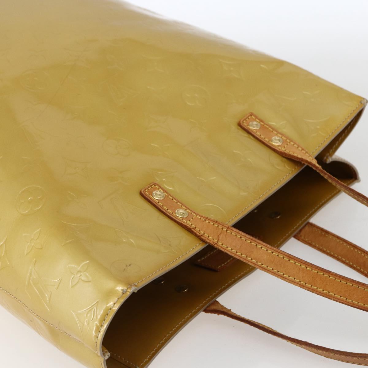 LOUIS VUITTON Monogram Vernis Reade MM Hand Bag Beige M91141 LV Auth ka2015