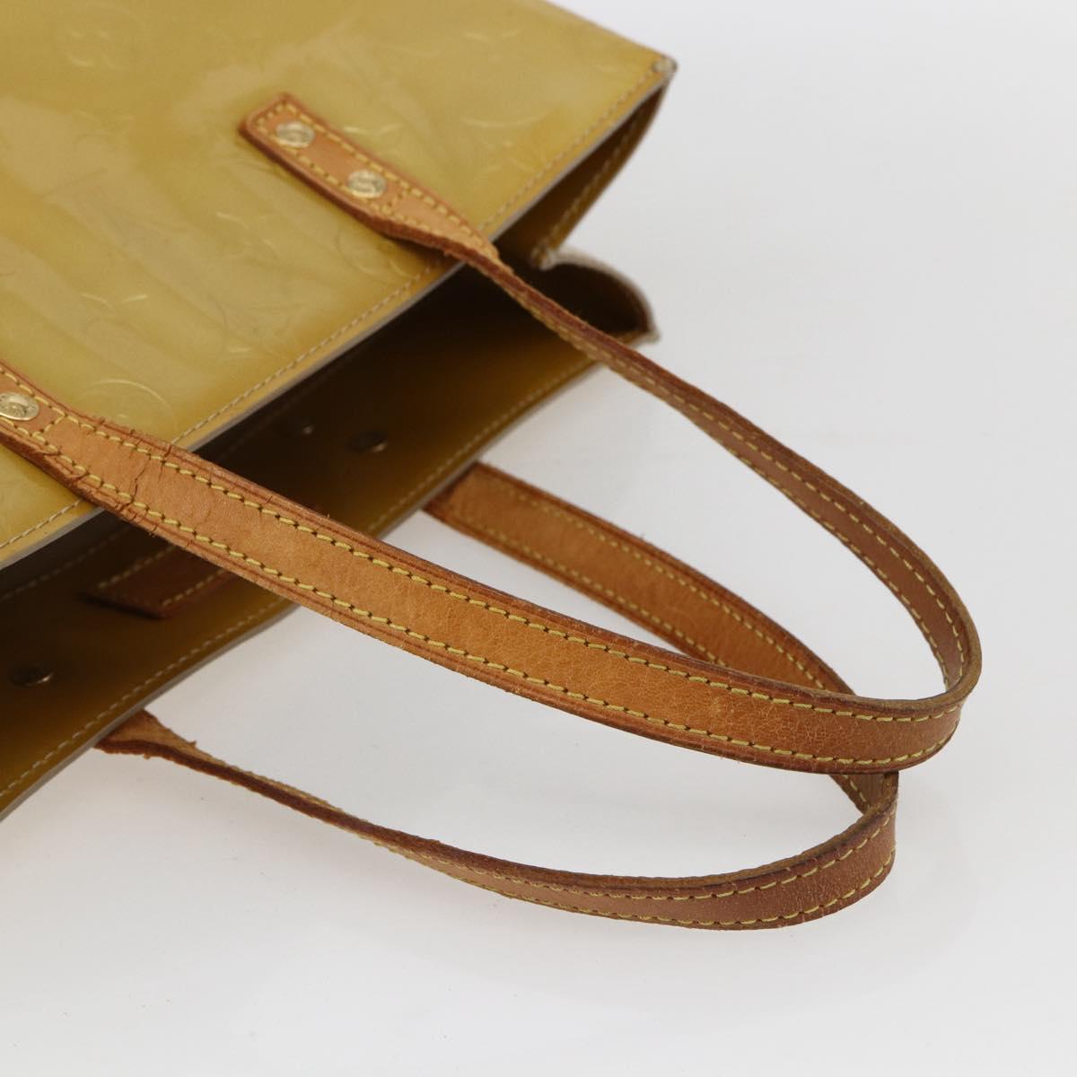 LOUIS VUITTON Monogram Vernis Reade MM Hand Bag Beige M91141 LV Auth ka2015