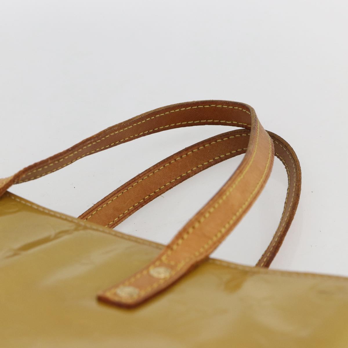 LOUIS VUITTON Monogram Vernis Reade MM Hand Bag Beige M91141 LV Auth ka2015