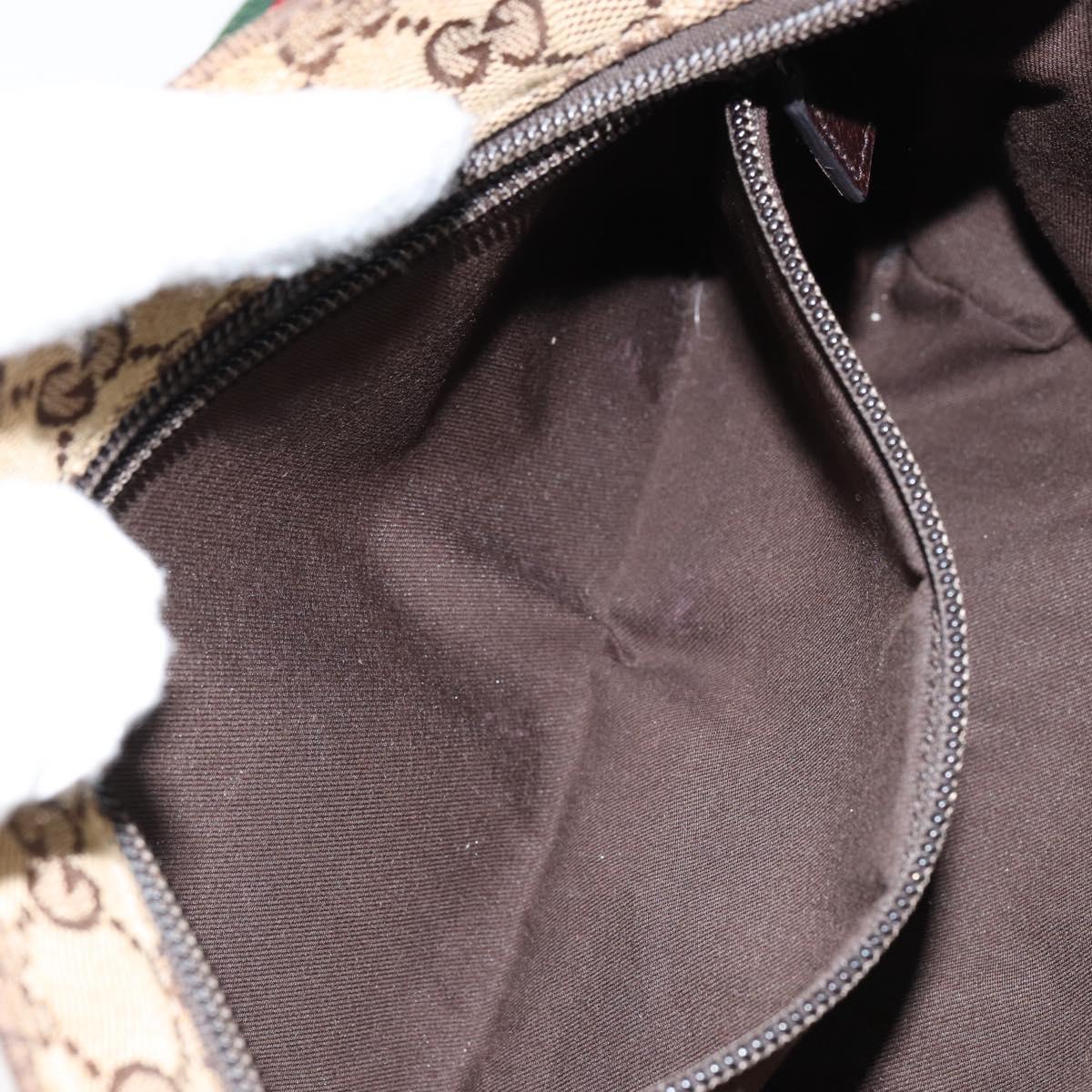 GUCCI GG Canvas Sherry Line Shoulder Bag Beige Silver 189749 Auth ka202