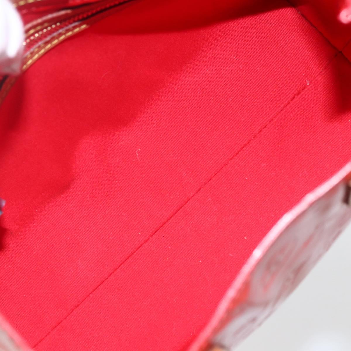 LOUIS VUITTON Monogram Vernis Reade PM Hand Bag Red Rouge M91088 LV Auth ka2020