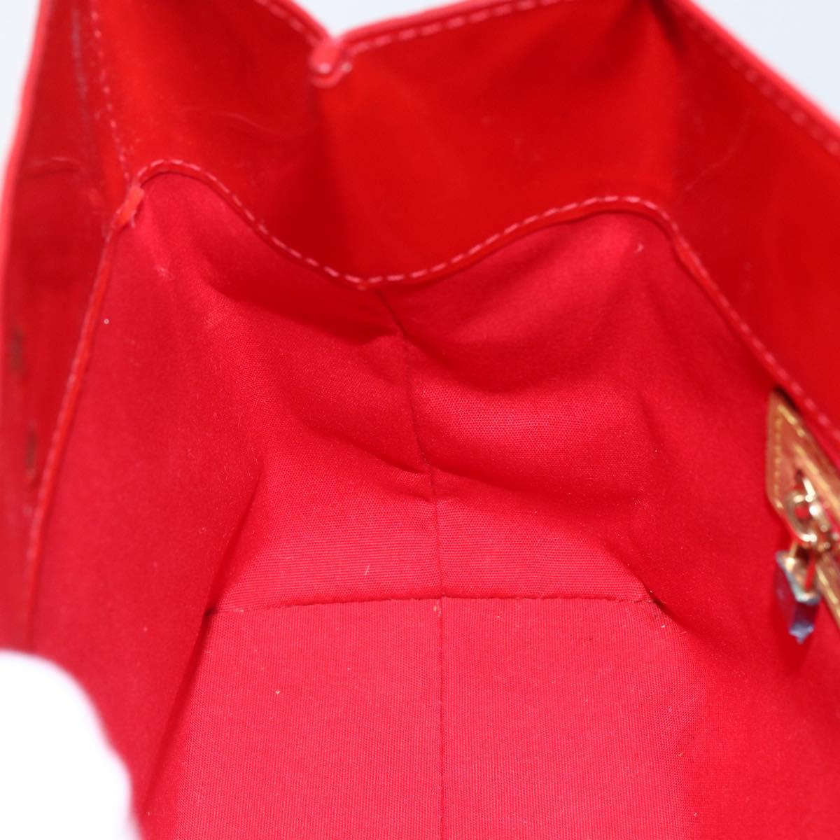 LOUIS VUITTON Monogram Vernis Reade PM Hand Bag Red Rouge M91088 LV Auth ka2020