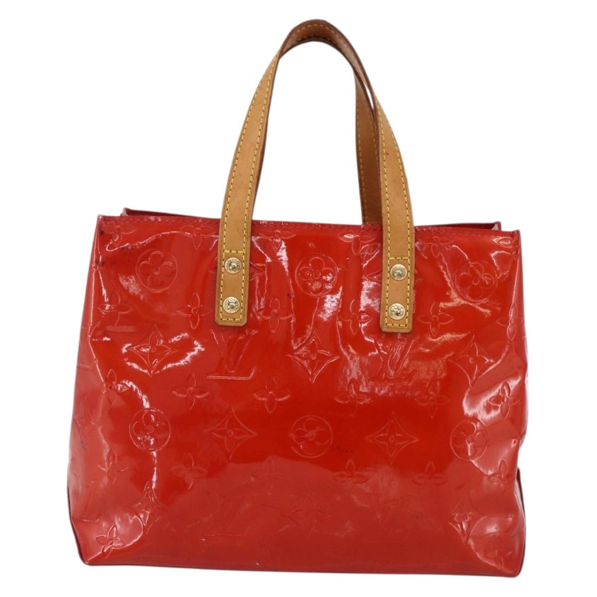 LOUIS VUITTON Monogram Vernis Reade PM Hand Bag Red Rouge M91088 LV Auth ka2020