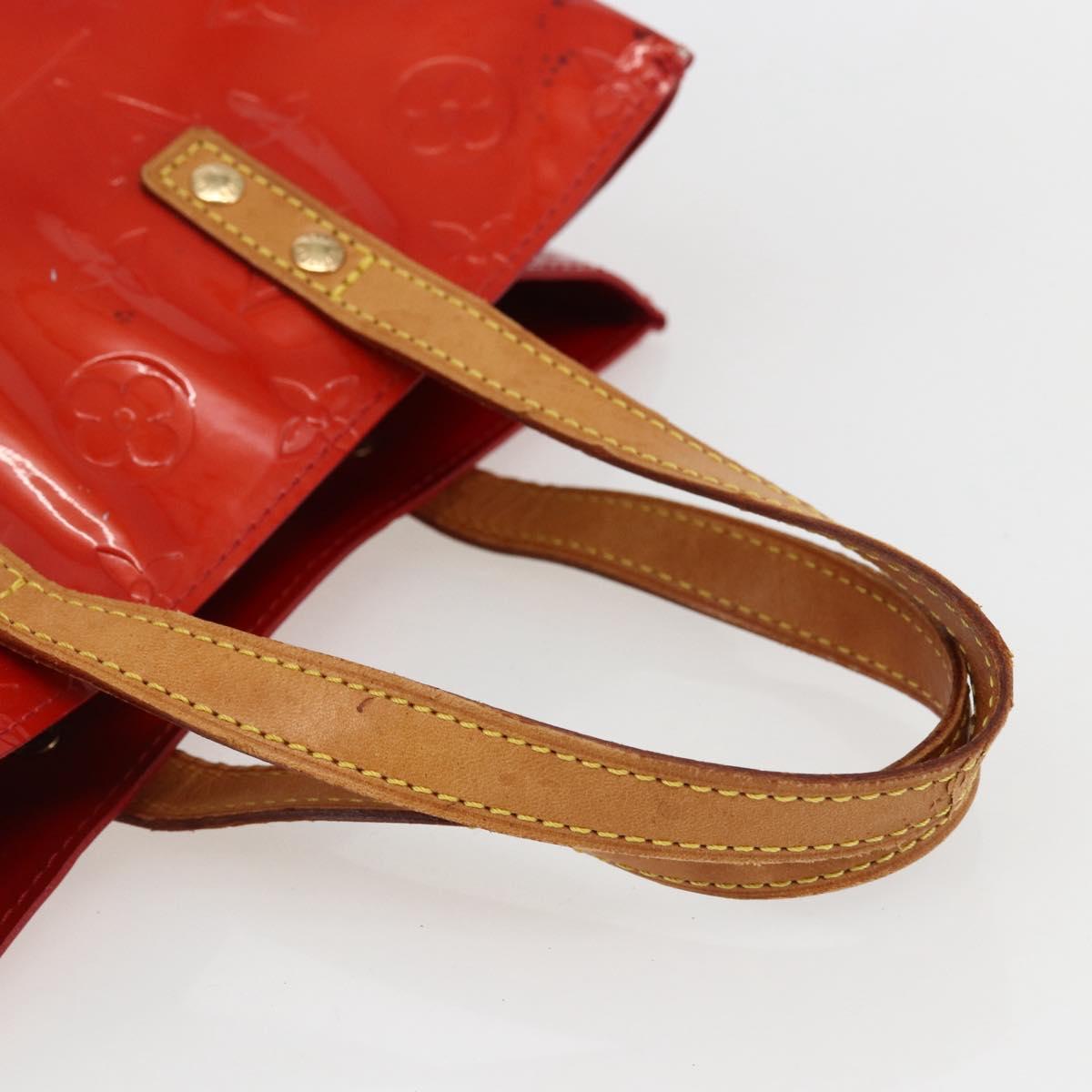 LOUIS VUITTON Monogram Vernis Reade PM Hand Bag Red Rouge M91088 LV Auth ka2020