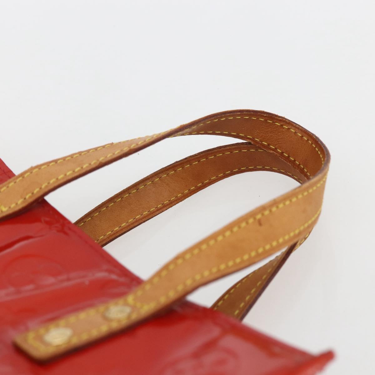 LOUIS VUITTON Monogram Vernis Reade PM Hand Bag Red Rouge M91088 LV Auth ka2020