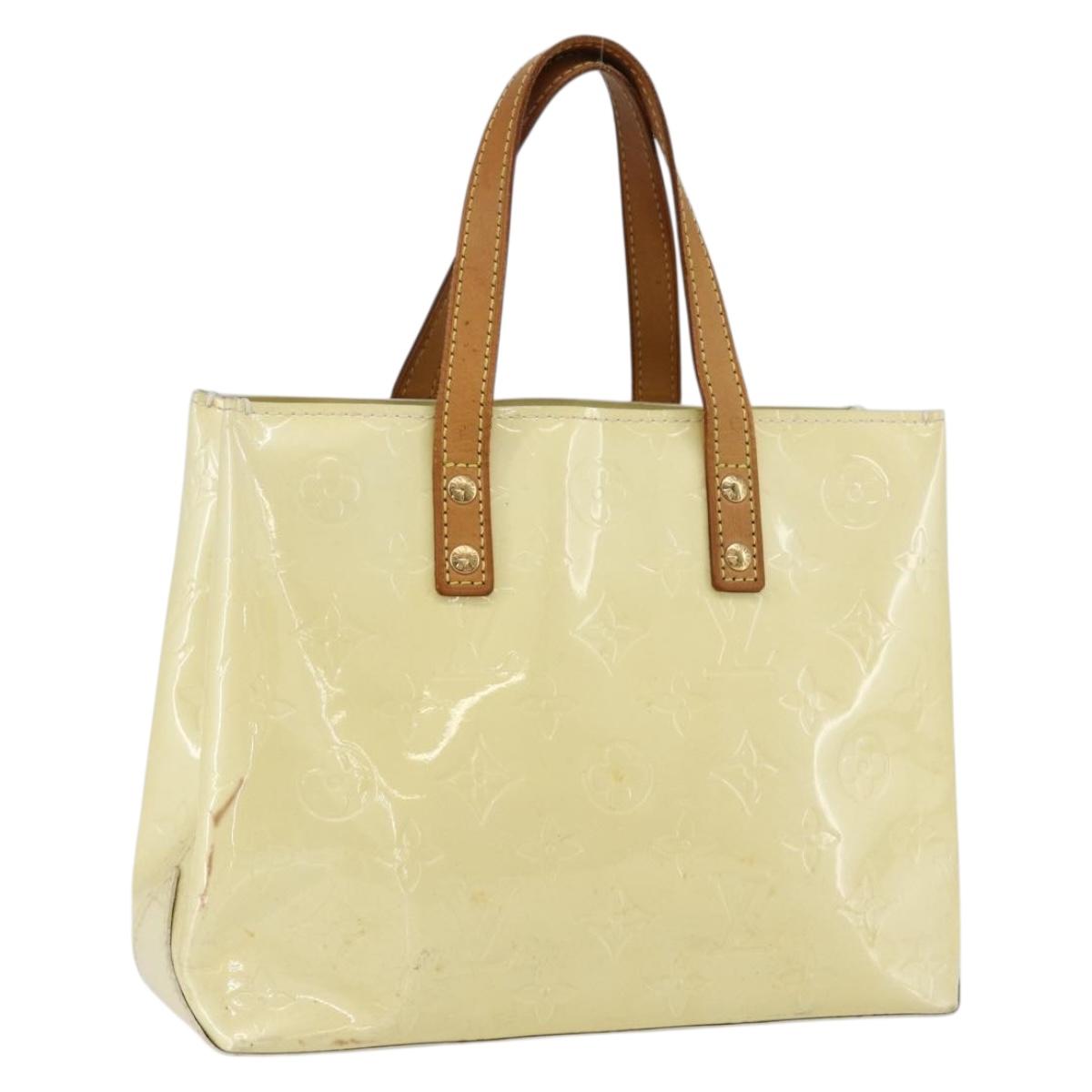 LOUIS VUITTON Monogram Vernis Reade PM Hand Bag Perle M91336 LV Auth ka2021