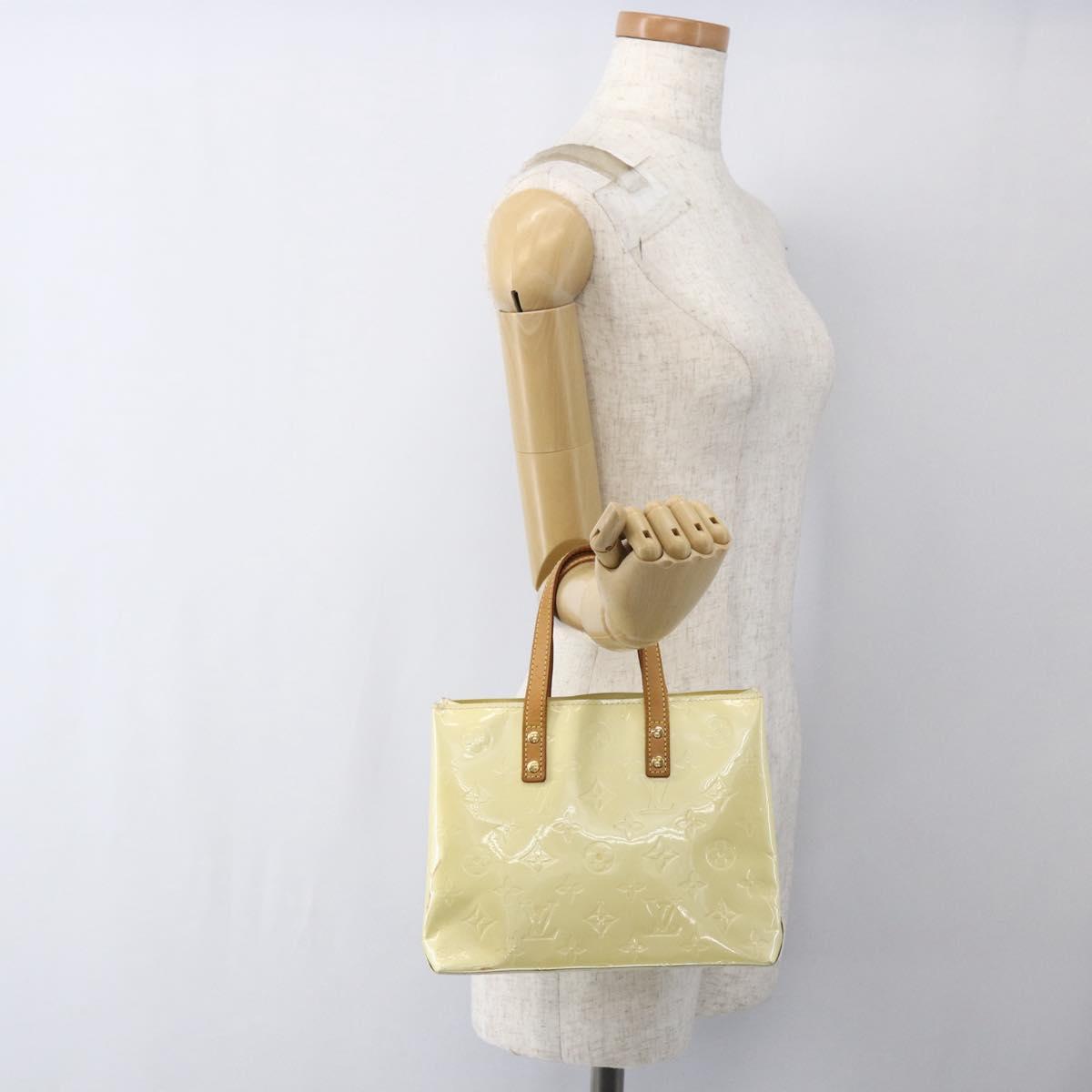 LOUIS VUITTON Monogram Vernis Reade PM Hand Bag Perle M91336 LV Auth ka2021
